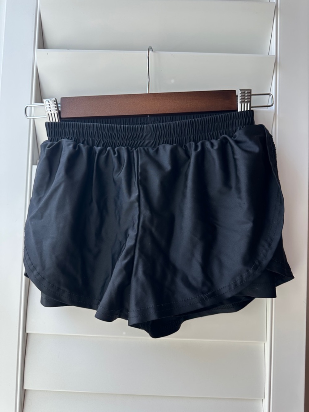 SHEIN Black Girls' Elastic Waist Athletic Shorts